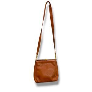Vintage Fred Hayman Beverly Hills Brown Leather Crossbody Bag